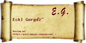 Eckl Gergő névjegykártya